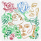 FINGERINSPIRE Woman Face Stencil 11.8x11.8inch Line Art Beautiful Woman Face Drawing Template Beauty Girl Rose Magnolia Pattern Decoration Stencil...