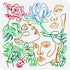 FINGERINSPIRE Woman Face Stencil 11.8x11.8inch Line Art Beautiful Woman Face Drawing Template Beauty Girl Rose Magnolia Pattern Decoration Stencil...