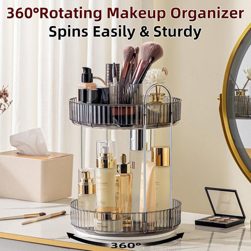 360 Rotating Makeup Organizer Perfume Organizer Skincare Organizers Large Capacity Make up Caddy Shelf,Fits Makeup Brushes,Lipsticks,Skin Care...