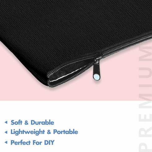 8 Pack Blank Cotton Canvas DIY Craft Zipper Bags Pouches Pencil Case for Makeup Cosmetic Toiletry Stationary Storage (Beige &Black 8.3” x 4.7”)...