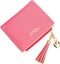 Womens Small Wallet Mini Purse Bifold Slim Card Case Holder Zipper Coin Pocket (Barbie Pink)...