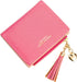 Womens Small Wallet Mini Purse Bifold Slim Card Case Holder Zipper Coin Pocket (Barbie Pink)...
