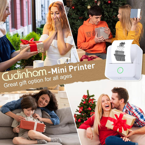 Thermal Mini Printer, Portable Inkless Sticker Maker, Bluetooth Printer for Phone, Wireless Label Printer with Tape, Free Cut Small Pocket Printer...