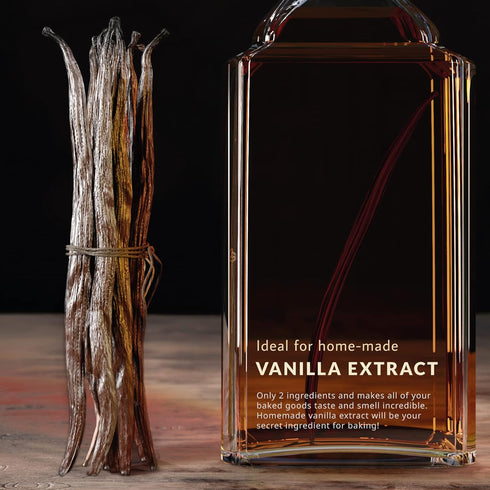 Strongus Madagascar Vanilla Beans - Vacuum Sealed Grade A Vanilla Pods - Rich, Creamy Flavor & Aroma -Great for for Baking, Homemade Extract, Past...
