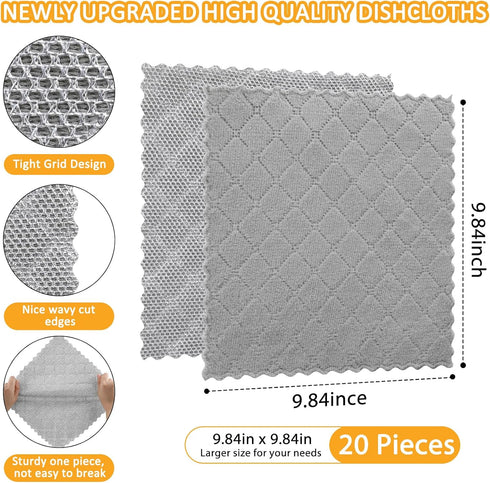 Multipurpose Wire Dishwashing Rags for Wet and Dry - Non Scratch Wire Dishcloth - Wire Miracle Cleaning Cloths New Upgrade Scrubs and Cleans Cookw...