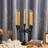 Rely+ 5 Arm Matte Black Candelabra Taper Candle Holders Decorations Indoor Kitchen Décor Table Candles Candlestick Candelabra Centerpiece Gothic H...