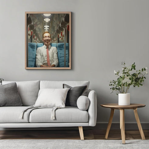 Posterizer 1 pcs-strange man in futuristic creepy subway-Abstract & Modern Art-Fantasy & Fiction Art-Gift for Art Lovers-Decor for Home & Office- ...