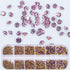 1 Box 12Grids Nail Art Sharp Bottomed Rhinestones 1660Pcs Nail Gems Light Purple Charms Gem Stones, with Storage Organizer Box/Size(1.6mm-4.6mm) f...