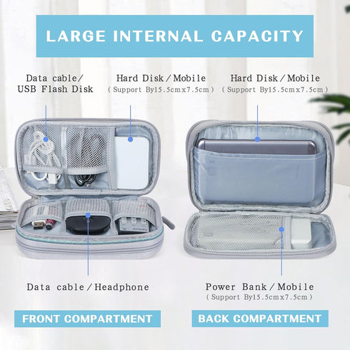 Electronic Organizer,Travel Cable Organizer,Electronic Accessories Carry Case Portable,Accessories Carry All-in-One Storage Bag for USB Data Cable...