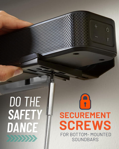 ECHOGEAR Soundbar Wall Mount Bracket - Works with All Soundbars Including Samsung, Vizio, LG, & More - Depth Adjustable for Dolby Atmos Soundbars...