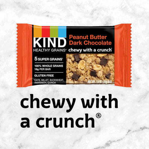 KIND Healthy Grains Bars, Peanut Butter Dark Chocolate, Non GMO, Gluten Free, 1.2 oz, 5 Count...