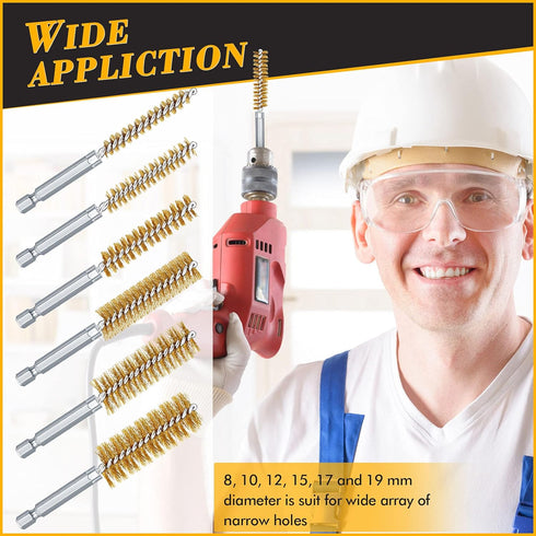 12 Pieces Bore Brush for Drill Wire Bore Brush Set Wire Cleaning Brush Set Stainless Steel Cleaning Brush for Power Drill Impact Driver (Stainless...