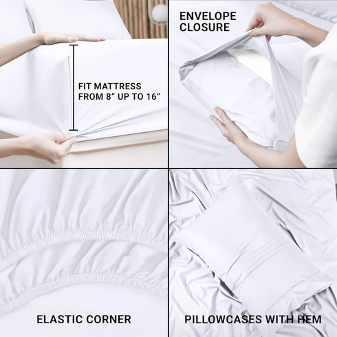 Utopia Bedding Twin Sheet Set – 3 Piece Bed Sheets for Twin Size Bed, Soft and Breathable Microfiber, Includes 1 Fitted Sheet, 1 Flat Sheet and 1 ...