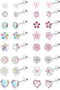 THUNARAZ 16 Pairs Hypoallergenic Screw Back Earrings for Women Girls Surgical Steel Tiny CZ Pearl Ball Heart Flower Screwback Flat Back Stud Earri...
