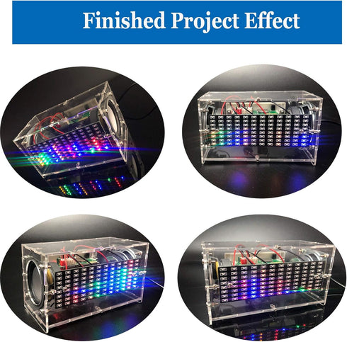 MiOYOOW Bluetooth-Compatible Speaker Kit DIY Soldering Project Spectrum USB Mini Electronic Sound Amplifier Home Stereo Speaker DIY Kits for Home ...