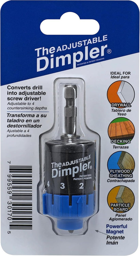 Adjustable DIMPLER ® Drywall Bit - Perfect for Converting Electric and Impact Drills into a Drywall and Deck Screw Gun holds the screw with a Powe...