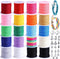 Nylon String for Bracelets, 20 Rolls Chinese Knotting Cord 0.7mm Kumihimo Friendship Bracelet String Making Kit Beading Thread for Jewelry Making,...