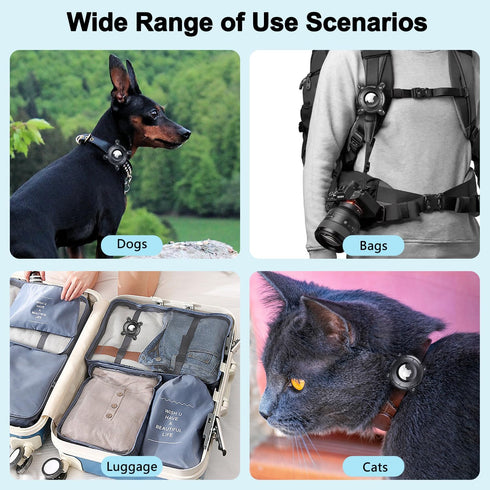 AirTag Dog Collar Holder, IPX8 Dog Collar Airtag Holder Waterproof, Anti-Lost Shock Resistant Hard TPU-Back Clip Airtag Holder for Dog Collar, Com...