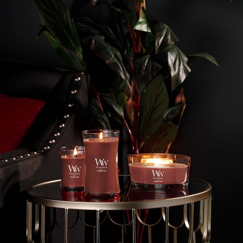 WoodWick Large Hourglass Candle Cinnamon Chai - Premium Soy Blend Wax Pluswick Innovation Wood Wick Made in USA...