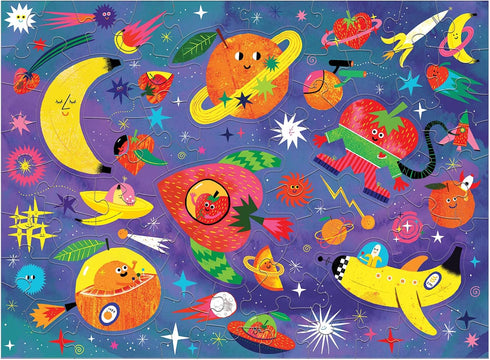 Mudpuppy Cosmic Fruits Scratch and Sniff Puzzle from Mudpuppy - 60 Piece Jigsaw Puzzle with 6 Shaped Pieces, Features Colorful Illustrations, 3 Ou...