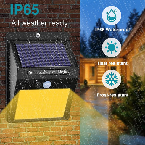 2 Pack Solar Motion Lights Outdoor, 3 Modes/100LED Solar Security Lights Wireless IP65 Waterproof Solar Wall Lights Outdoor Lights for Front Door,...