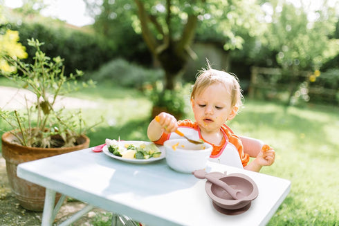 SILIBOWL + Spoon Set by Kushies Cute Silicone Bowl with Suction and Spoon Set for Babies, Toddlers and Kids, Non Slip, Dishwasher, Microwave, Free...