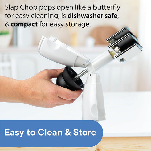 Original Slap Chop Slicer Chopper with Stainless Steel Blades & Butterfly Opening for Easy Cleaning - Vegetable Chopper Gadget - Mini Chopper for ...