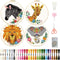 ORIGACH 4 Pcs Wild Animal Embroidery Starters Kit for Beginners, Zebra Lion Elephant Giraffe Embroidery Stitch Practice kit Include Embroidery Clo...