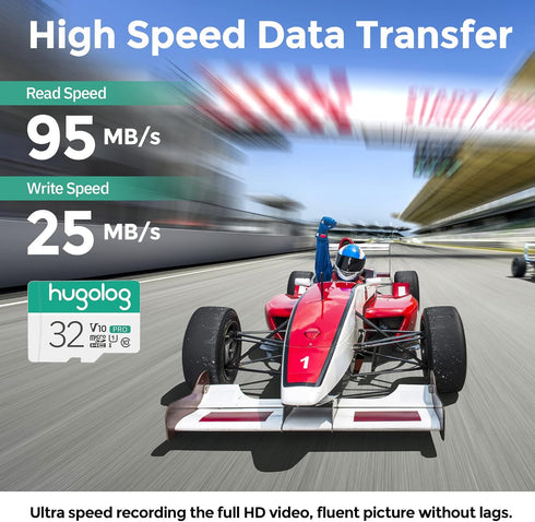 Hugolog 32GB Micro SD Card, Micro SDXC UHS-I Memory Card for Hugolog Camera – 95MB/s,633X,U3,C10, Full HD Video V30, A1, FAT32, High Speed Flash T...