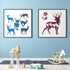 9 Piece Forest Deer Wolf Mountain Stencils Moon Bamboo Pattern Animal Flower Reusable Templates Forest Theme DIY Stencils with Metal Open Ring for...