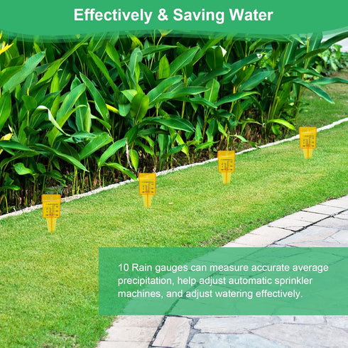 10PCS Rain Gauges, 1.5" Sprinkler Gauge for Lawn Water Gauge with Wide Mouth Sprinkler Rain Gauge, Transparent Outdoor Water Measuring Tool for Ac...