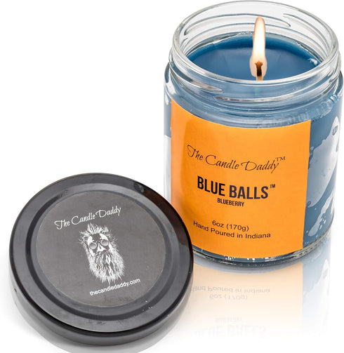 Blue Balls - Blueberry Scented Candle - Funny- 6 Ounce Jar Candle...
