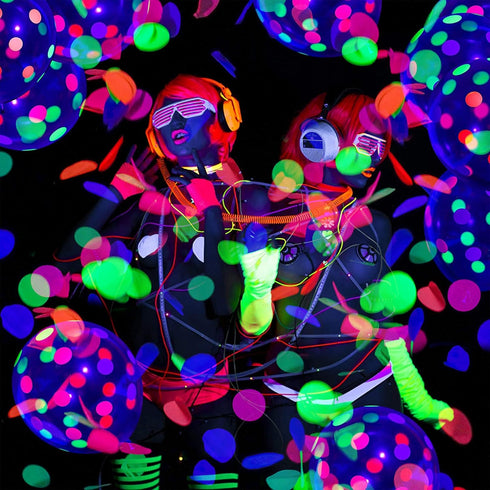 10000 pieces UV Neon Round Confetti 5 Colors Neon Fluorescent Tissue Confetti Dot Blacklight Glow Party Confetti for Blacklight Neon Party, Birthd...