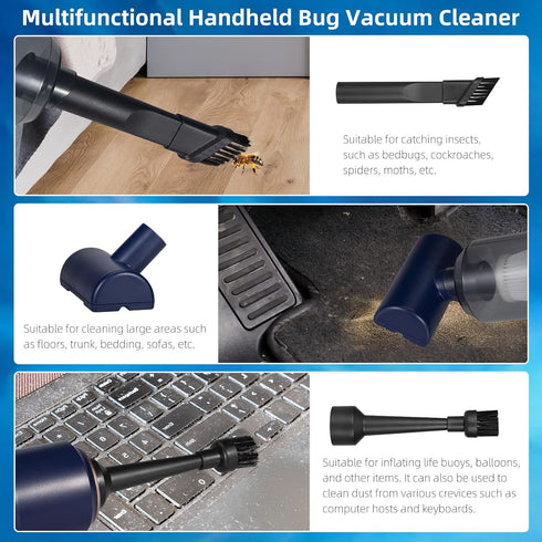 5 in 1 Handheld Vacuum and Blower Cordless Rechargeable Bug Vacuum Catcher for Insect Stink Bug Spider, Portable Vacuum Cleaner Strong Suction Bug...