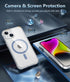 FNTCASE for iPhone 14 Phone Case: iPhone 13 Phone Clear Case Magnetic Military Grade Drop Protection Anti Yellowing Cell Phone Cover- Rugged Shock...