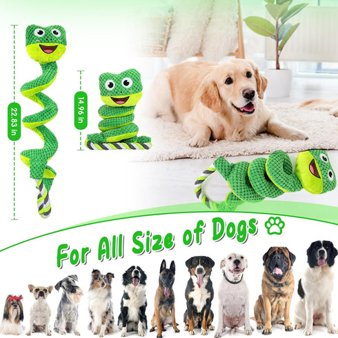 Interactive Dog Squeaky Toys, Plush Dog Chew Toys for Large Medium Small Smart Breed, Puppy Toys for Boredom and Stimulating, Tug of War Dog Toys ...