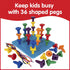 edxeducation Geo Pegs and Peg Board Set - 36 Pegs in 3 Shapes and 6 Colors + 3 Laces - Ages 18m+ - Homeschool Supplies for Preschool Activities...
