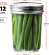Glass Regular Mouth Mason Jars, (12 Pack) Glass Jars with Silver Metal Airtight 1 Piece Lids for Meal Prep, Food Storage, Canning, Drinking, Overn...