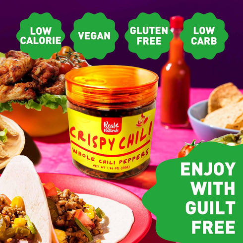 Chili Crisp (whole chili pepper) chilli crisp oil "without the oil" by Real Naturals for ramen toppings, salads, sushi extra umami. Secret crunchy...