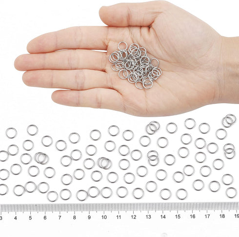 600 Pcs 304 Stainless-Steel Jump Rings for Jewelry Making Supplies Silver Open Jump Rings 21 Gauge 7mm Boxed Jewelry Findings Jump Ring for DIY Br...