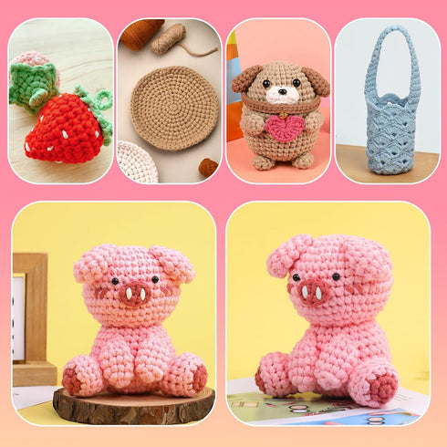8x50g Beginner Crochet Yarn Easy Yarn for Crocheting Crochet Yarn with Easy-to-See Stitches Beginner Yarn for Crocheting Knitting Beginners, Croch...