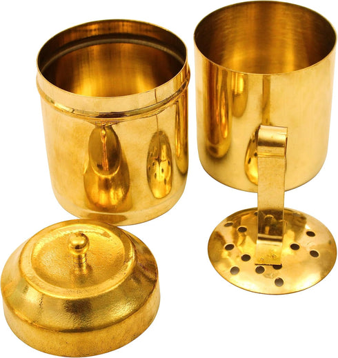 Traditional Brass Filter Coffee Maker, Brass, South Indian Drip Sytle Decoction Liquid Maker, Coffee Filter Vessel, Utensil, Kumbakonam Degree Cof...