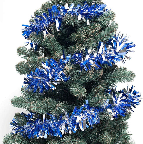 Anderson's Blue & Silver Metallic Tinsel Twist for Trailer Or Golf Cart, 4 inches Wide x 25 ft Long, Christmas, Birthday, Patriotic, Graduation an...