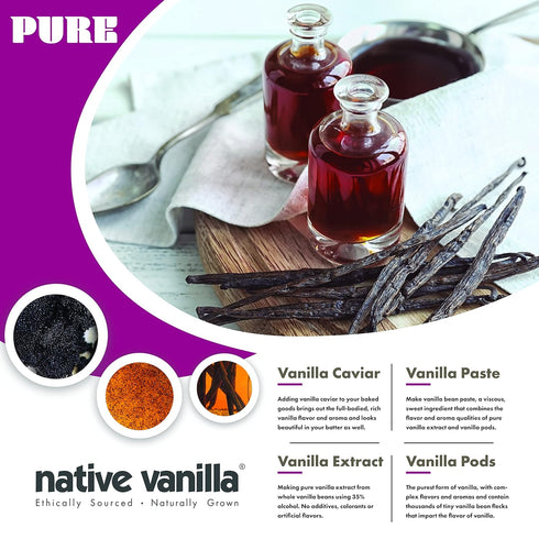 25 Tahitian Vanilla Beans - Premium Grade B Whole Vanilla Pods - For Vanilla Extract, Cooking, Baking, & Desserts - Rich, Creamy Flavor - 100% Veg...