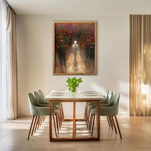 Posterizer 1 pcs-abstract and evocative depiction of a white figure 4-Abstract & Modern Art-Gift For Buddhism Meditation philosophy Fans- unframed...