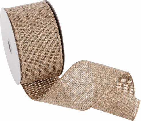 Morex Natural Burlap Wired Ribbon for Decorations, Holidays, Parties, Home and Outdoor Decor, 2.5" x 10 Yd, Natural...