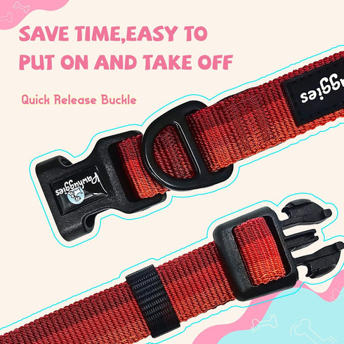 Jacquard Dog Collar, Adjustable Pet Dog Collar for Medium Dogs with Quick Release Buckle, Durable Breathable &Fade Resistant Dog Collar for Medium...