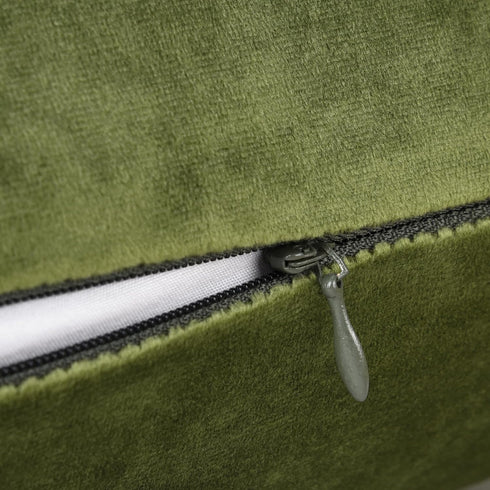 Mixhug Set of 2 Cozy Velvet Square Decorative Throw Pillow Covers for Couch and Bed, Moss Green, 18 x 18 Inches...