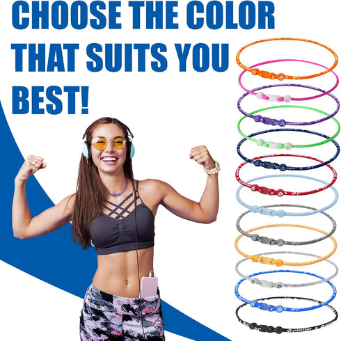 Phiten Titanium Classic Necklace - Sports Necklace with Aqua-Titanium Technology for Neck and Shoulder Tension - Elastomer Core with Micro Titaniu...