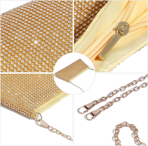 Rhinestone Evening Bag Clutch Glitter Sparkly Purse for Women...